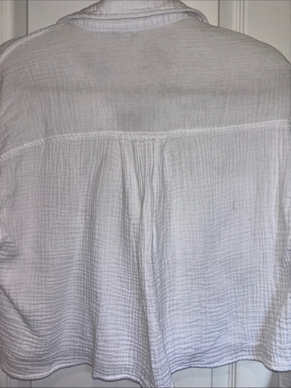 LOVE NOTES WHITE CRINKLED CROP TOP
L/S BUTTON DOWN SIZE MEDIUM ALL COTTON - Picture 6 of 8